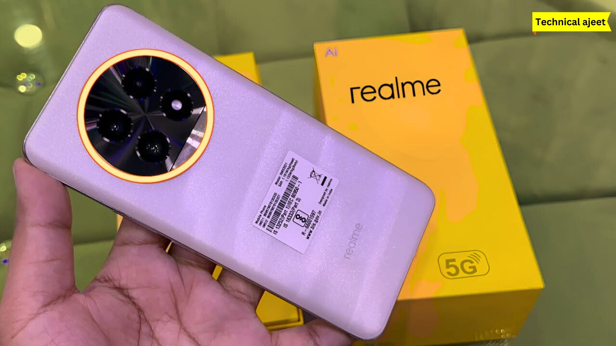 Realme Yellow Ring Light 5G Smartphone
